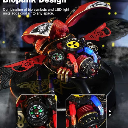 ROKR 3D Metal Model Kits for Adults Scout Beetle - 147PCS 3D Metal Puzzle Electric Mechanical Plastic Building Kit Hobby Kit Gift for Adults