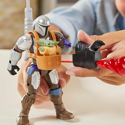 Star Wars MixMashers Deluxe Mandalorian Figure with Grogu to Mix and Combine with Accessories