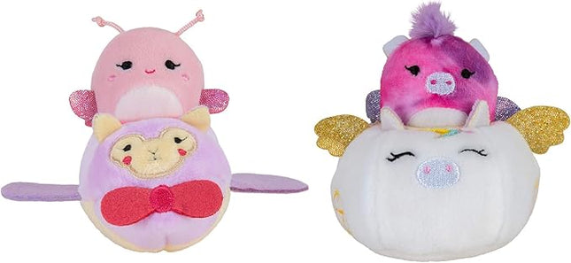 Squishville by Squishmallows Maribel in Plane & Willow in Carriage Two 2” Soft Mini-Squishmallow Butterfly and Tie-dye Pegasus Plush, Plush Carriage and Plane Vehicles Irresistibly Soft Colorful Plush