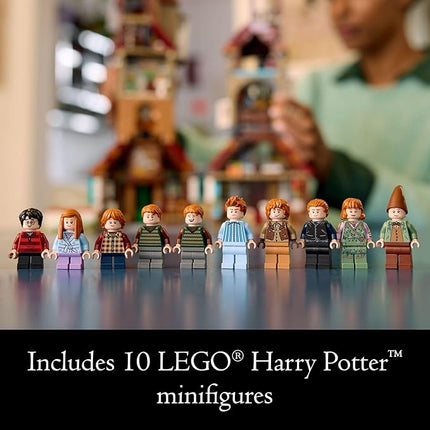 LEGO Harry Potter The Burrow Building Sets for Adults - Collectible Harry Potter Weasley House Kits with 10 Minifigures - Gifts for Men and Women, Fans - 76437