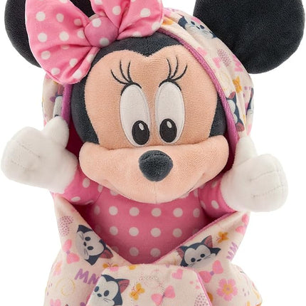 Disney Store Unisex-Children Babies Collection: Minnie Mouse Plush in Swaddle with Detailed Plush Features - Official Soft Toy - Stuffed Animals for Babies - Perfect for Fans & Kids