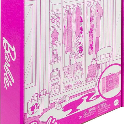 Barbie Closet Playset with 3 Outfits, Styling Accessories & Hangers, Mix & Match Clothes for 50+ Looks