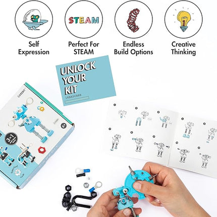 The Off Bits CareBit Build Your Own Robot Toy Construction Set, Educational Gift STEM Activities Learning Kit, Creative Build and Play Model Kit Steam Toys for 6 7 8 9 10+ Year Old Boys & Girls