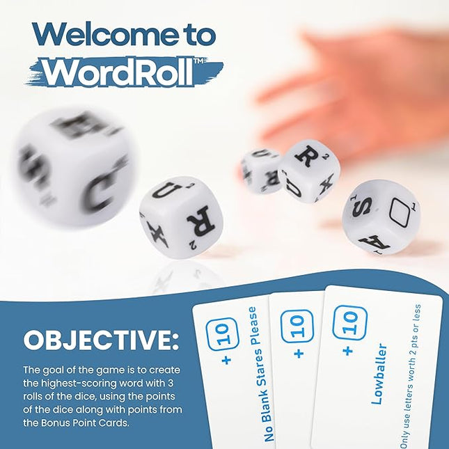 Merrimax - Word Roll Dice Game Word-Building Family for Kids and Adults/Party for Family Nights Entertaining for Adults, Dice for Kids (Card Games for All Ages)