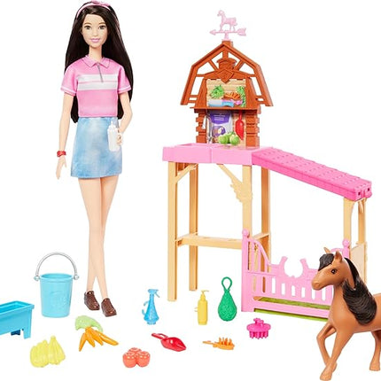 Barbie Toy Stable Playset with Fashion Doll, Small Pony & 10+ Accessories, Inspired Mysteries: The Great Horse Chase