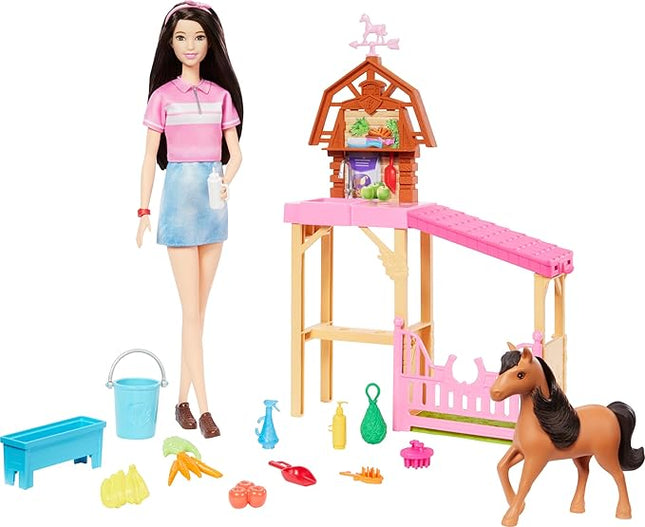 Barbie Toy Stable Playset with Fashion Doll, Small Pony & 10+ Accessories, Inspired Mysteries: The Great Horse Chase