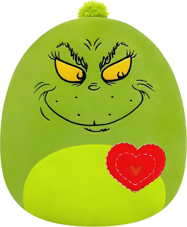 Squishmallows Original 12in Grinch with Heart – Official Jazwares Plush (Medium-Sized)