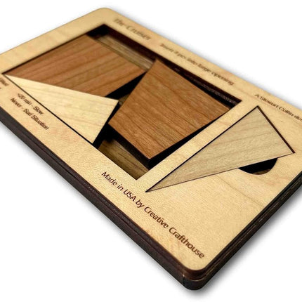 Perfect Gift for Puzzle Lovers - The Cruiser - 4 Piece Wooden Brain Teaser - Desktop and Coffee Table Fidget Toys
