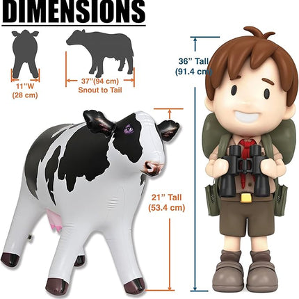 Jet Creations Cow Inflatable Animal Baby 37 inch Long Great for Pool Party Decoration, Birthday Kids and Adult an-Cow