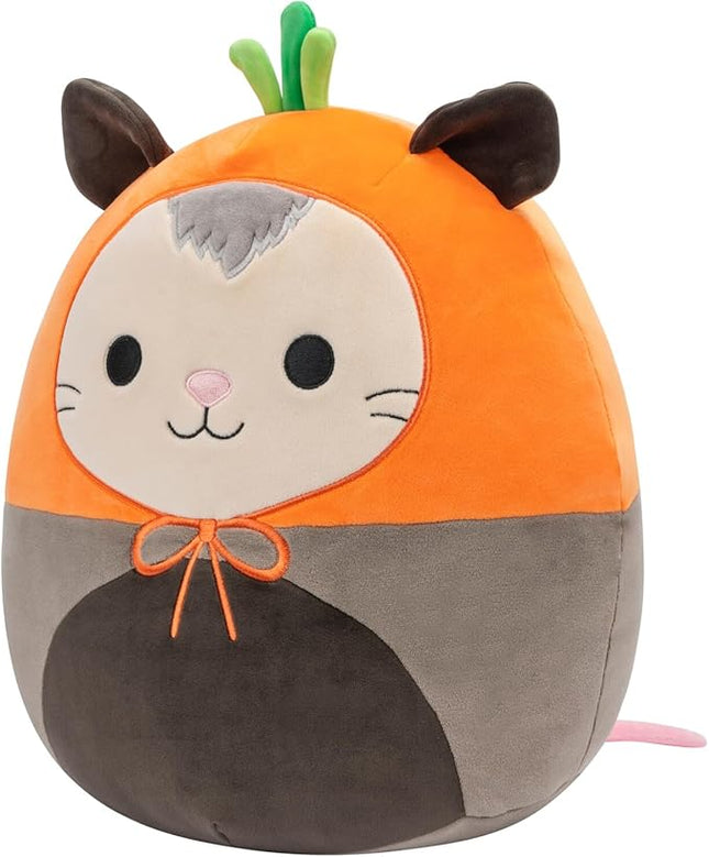 Squishmallows Original 12-Inch Luanne Grey Opossum with Carrot Hat - Official Jazwares Plush