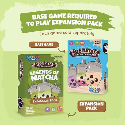 Sabobatage Expansion Pack: Legends of Matcha - Easy Family-Friendly Party Game | Card Games for Adults, Teens & Kids | 2-7 Players