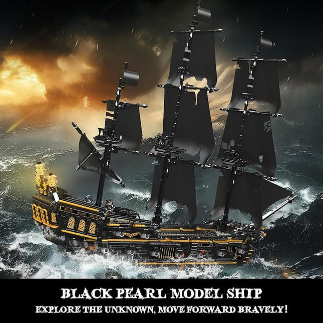 Mould King 13199 Pirates Ship Model Building Blocks Kits, MOC Large Black Pearl Sailboat Model Construction Set to Build, Gift for Kids Age 8+/Adults Collections Enthusiasts (3180+ Pieces)