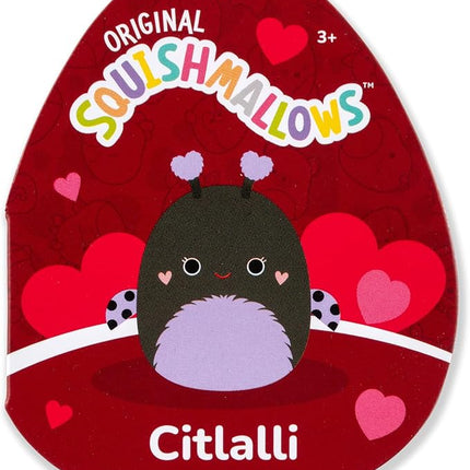 Squishmallows Original 8in Citlalli The Black and Purple Ladybug with Heart Antennae – Official Jazwares Valentine Plush (Little)