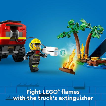 LEGO City Fire 4x4 Fire Truck with Rescue Boat Building Toy - Pretend Play Preschool Toy for Boys & Girls, Ages 5+ - Gift Ideas for Birthdays - 60412