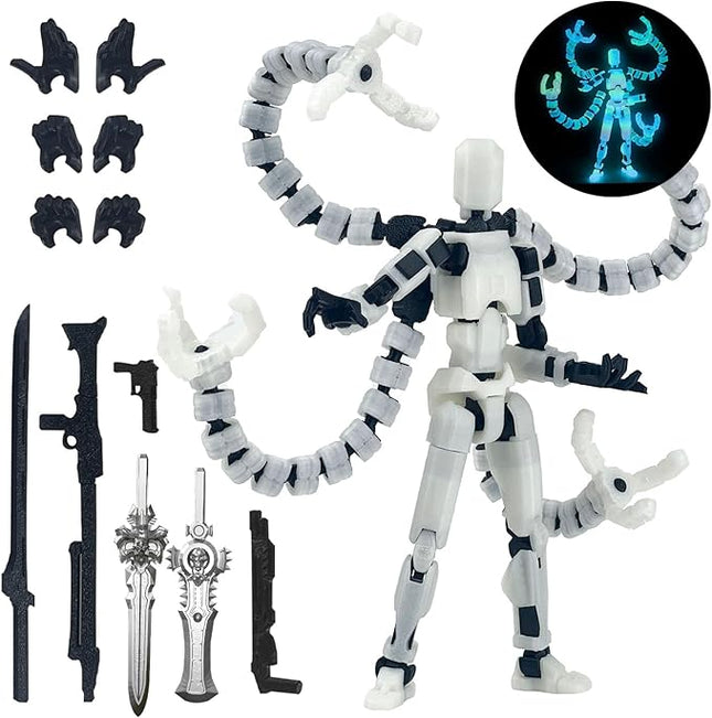 Already Assembled T13 Action Figure Accessories,Dummy 13 T13 Multi-Jointed Movable,for Collectors Desktop Decorations t-13 Movability 3D Printed Toys (Golden)