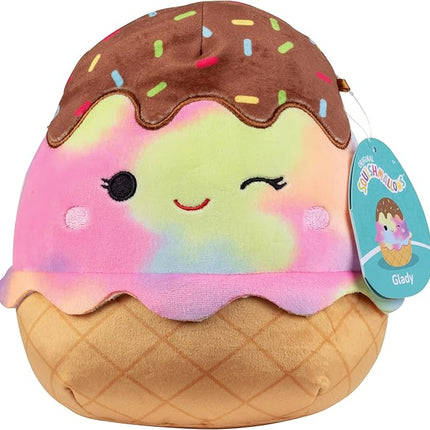 Squishmallows Original 8-Inch Glady The Ice Cream - Official Jazwares Plush - Collectible Soft & Squishy Food Stuffed Animal Toy - Add to Your Squad - Gift for Kids, Girls & Boys