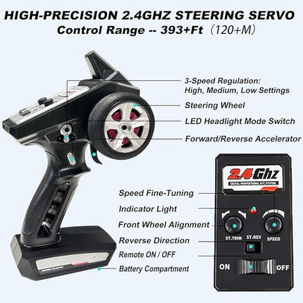 1:16 Scale RC Car for Adults, 45+ MPH High Speed 4WD Brushless Electric Truck - 4x4 Waterproof Off-Road Remote Control Vehicle with 2 Rechargeable Batteries & 2.4GHz Remote