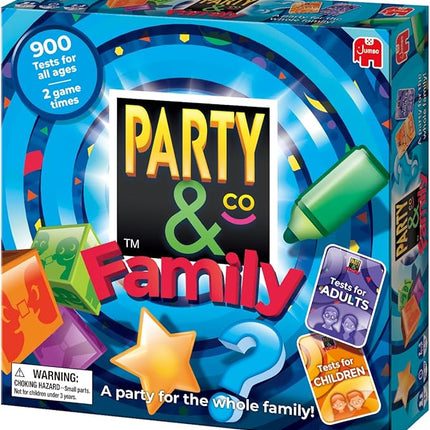Jumbo Party & Co. Family Board Game - Fun Multi-Challenge Game for 8+ Years, Multiplayer Family Entertainment.