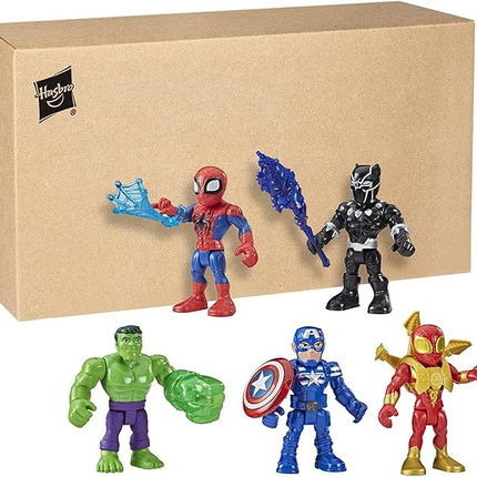 Marvel Super Hero Adventures 5-Inch Action Figure 5-Pack, Includes Captain America, Spider-Man, 5 Accessories (Amazon Exclusive)