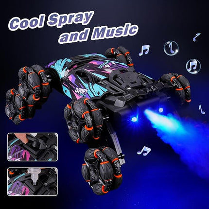 Cool 8 Wheels Hand Controlled RC Stunt Car Toys, Xmas Gifts and Birthday Presents for Kids, Gesture Sensing Remote Control Cars for Boys Age 6 7 8-10 11 12 Year Old