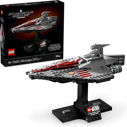 LEGO Star Wars: Attack of The Clones Acclamator-Class Assault Ship Building Set for Adults - Star Wars Collectible Set with Display Stand - Iconic Star Wars Ship Building Kit - 75404