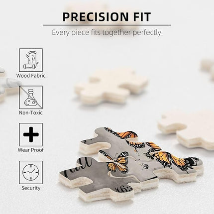 African American Jigsaw Puzzles 500 Pieces for Adults, Psalm 46:5 Bible Verse, Inspirational Black Woman Wooden Puzzle for Stress Relief & Home Decor