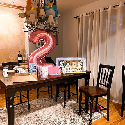 Smlpuame Pastel Pink 2 Balloons, 40 Inch Large Light Pink Foil Number Balloons 0-10, Self-Sealing 2nd Birthday Balloon for Girls Women Anniversary Baby Shower Princess Party Decorations Supplies