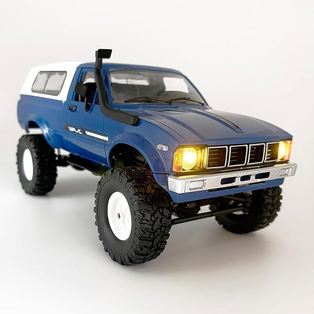 RC Crawler WPL C24 RC Rock Crawler RC Truck 4x4 Off Road RTR, 1/16 Scale Remote Control Truck All Terrain 2.4 Ghz with Proportional Steering LED Lights Hobby Toys Adult