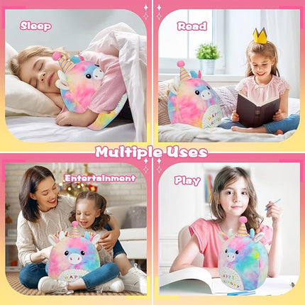 Cow Stuffed Animal Cow Plush Toys 14 Inch Soft Unicorn Plushies Pillow Cute Rainbow Plushies Room Decoration Birthday Gifts for Kids Toddlers Girls and Boys