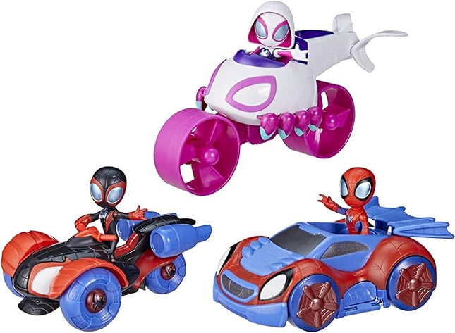 Spidey and His Amazing Friends Team Spidey Change ‘N Go Riders Playset, 3 Toy Cars and Action Figures, Marvel Super Hero Toys for 3 Year Old Boys and Girls and Up (Amazon Exclusive)