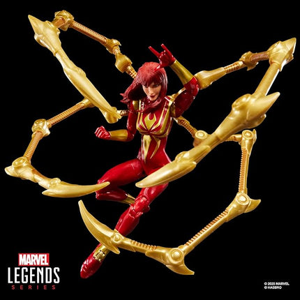 Spider-Man Marvel Legends Series Magic: The Gathering Mary Jane Watson (Iron Spider), 6-Inch Action Figure & Exclusive Foil Collectible Card Game Trading Card
