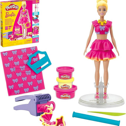 Play-Doh Barbie Ruffles and Bows Set, Make Doll Clothes with Modeling Compound & 9 Fashion Accessories, Arts & Crafts for Girls & Boys 5+