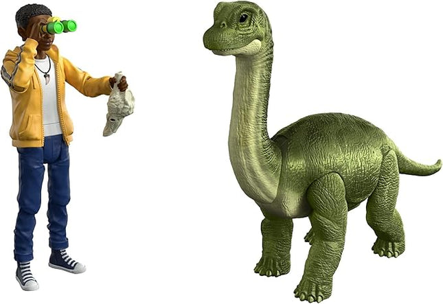 Jurassic World Camp Cretaceous Darius and Baby Brachiosaurus Human and Dino Pack with 2 Action Figures and 2 Accessories, Toy Gift Set and Collectible