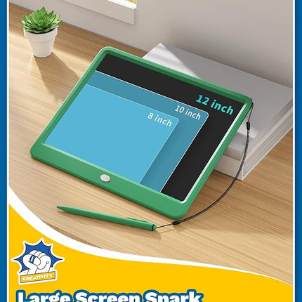 TEKFUN LCD Writing Tablet for Kids, 12inch Large Doodle Board Erasable Drawing Board, Zero Mess Coloring Travel Car Trip Toys for Toddler, Kids Birthday for Age 3-10 Boys & Girls