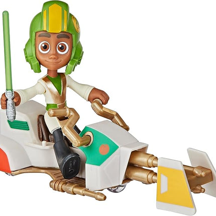 Star Wars: Young Jedi Adventures Kai Brightstar Figure & Speeder Bike, 4-Inch Scale Action Figures & Vehicles, Toys, Preschool Toys for 3 Year Old Boys & Girls