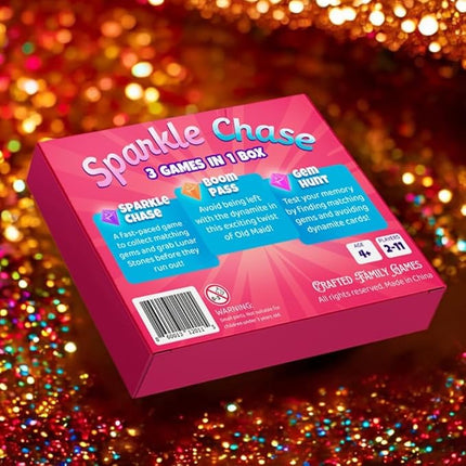 Sparkle Chase – Fast-Paced Family Card Game | Spoons and Old Maid Games | 3 Games in 1 | Fun for Kids & Adults | Matching, Strategy & Action | Great for Game Nights & Parties | 2-11 Players