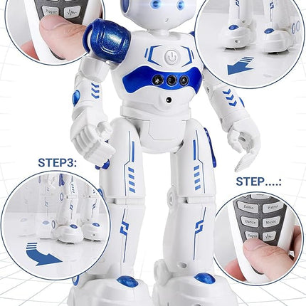KingsDragon RC Robot Toys for Kids, Gesture & Sensing Programmable Remote Control Smart Robot for Age 3 4 5 6 7 8 Year Old Boys Girls Birthday Gift Present