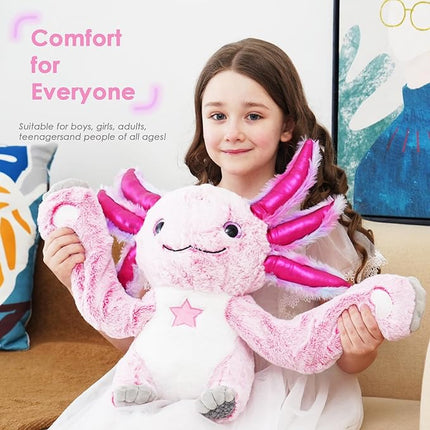 Weighted Stuffed Animal - Pink Axolotl 4.5 lbs, Ideal for Sensory Needs, Austism & Anxiety | Comfort & Relaxation for Both Kids and Adults