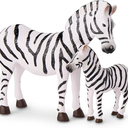 Terra by Battat – 4 Pieces Zebra Family – Realistic Plastic Safari Animals for Kids – Zoo Animal Toys – Educational Figures – Inspires Creative Play – Great Gift for Toddlers & Kids – 3+ Years