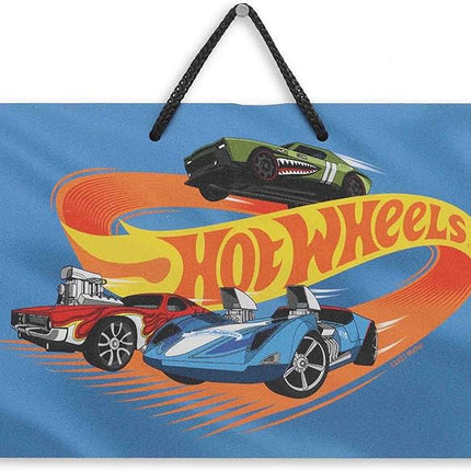 Mattel Hot Wheels Action Race Track Hanging Metal Sign - Fun Hot Wheels Wall Decor for Kids' Bedroom or Play Room