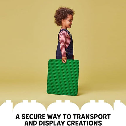 LEGO DUPLO Green Building Plate - 24x24 Stud Foundation for Toddlers to Build, Play, & Display Their Brick Creations - Baseplate Construction Toy for Kids - 10980