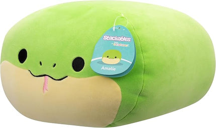 Squishmallows Original 12-Inch Amalie Green Spotted Snake Stackables - Official Jazwares Plush