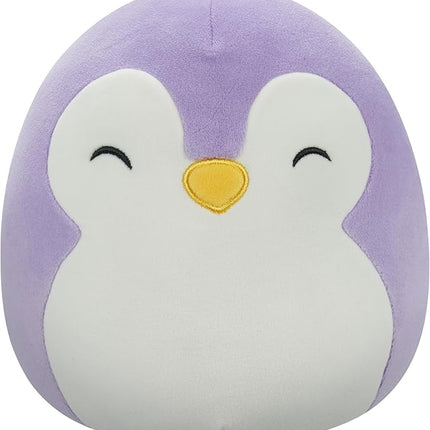Squishmallows Original 7.5-Inch - Elle The Purple Penguin with Closed Eyes and White Belly