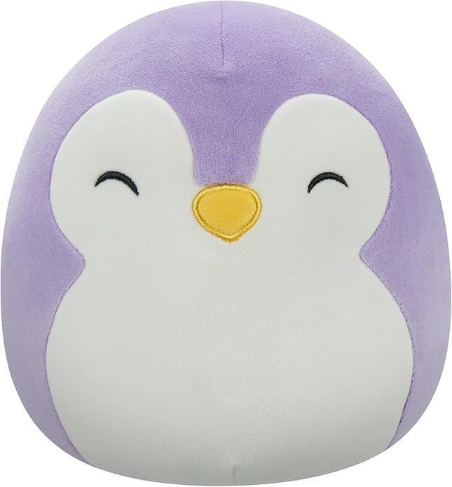Squishmallows Original 7.5-Inch - Elle The Purple Penguin with Closed Eyes and White Belly