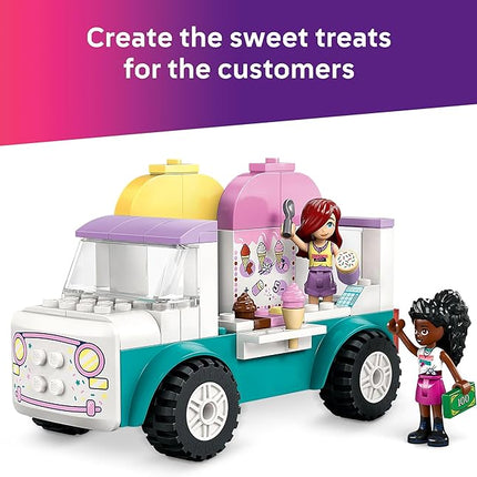 LEGO Friends Heartlake City Ice Cream Truck Toy - Building Toy Pretend Play Set for Kids, Girls and Boys, Ages 4+ - Preschool Building Blocks with 2 Minidolls and Rabbit Figure - 42644