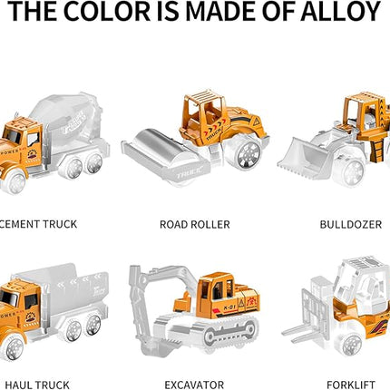 TEMI Toddler Toys for 3 4 5 6 Years Old Boys, Die-cast Construction Toys Car Carrier Vehicle Toy Set w/Play Mat, Kids Toys Truck Alloy Metal Car Toys Set for Age 3-9 Toddlers Kids Boys & Girls