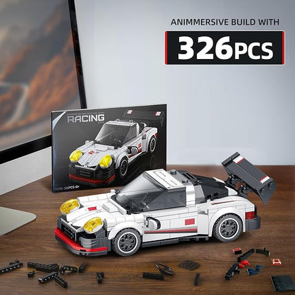 VGD Car Building Sets With Display Case, Classic Model Kits Speed Building Blocks Set, Cool Collectible Super Race Kit Birthday Gifts for Adults Sportscar Lovers Kids - 326PCS