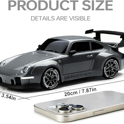 1:24 Scale RC Drift Car with Proportional Tuning & Gyro Control – 25km/h 4WD High Speed, Dual Batteries 50+ Min Play, 2.4GHz Remote – Multi-Surface Drift Tires + LED Lights Storm Drive