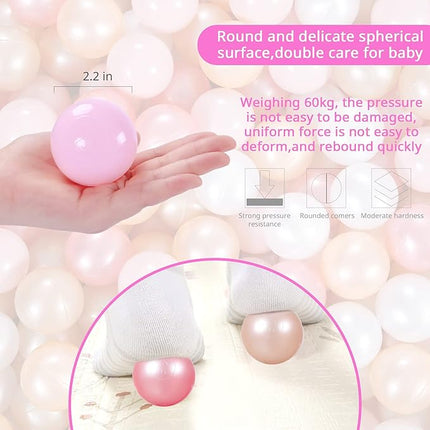 Ball Pit Balls Pack of 100 200 500 - Star and Round Set BPA Free Phthalate Free Non-Toxic Crush Proof Play Balls Soft Plastic Balls for Toddlers Baby Kids Birthday Pool Tent Party