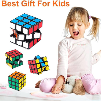 Mini Speed Cube Party Favors,Fun Puzzle Games for Kids, Classroom Gifts, and Stress Relief Toys Goodie Bags Filler Birthday Gift (12 Pack)